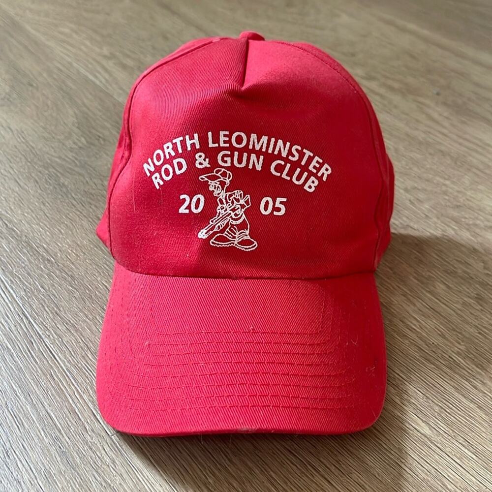 TOPPERS Red and White “Rod & Gun Club Adjustable Baseball Hat